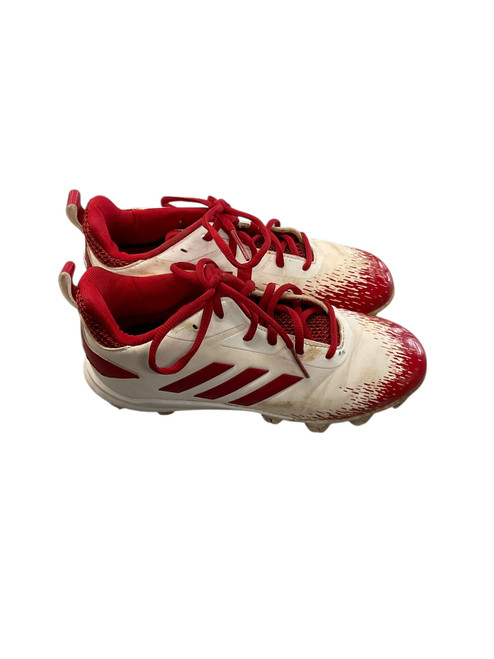Vist Large View of Product Image Which is Used Adidas BASEBALL CLEATS BB/SB Cleats Red And White Junior 04