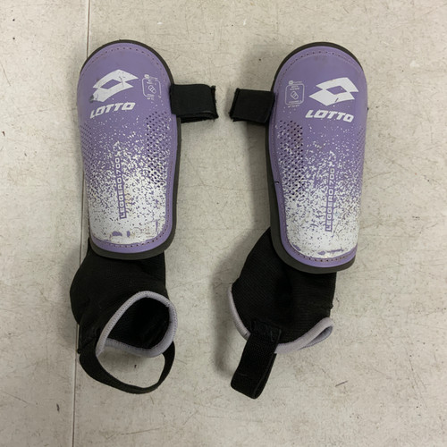 Vist Large View of Product Image Which is Used Lotto Soccer Shin Guards Junior Purple Junior
