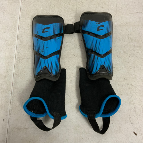 Vist Large View of Product Image Which is Used Champro Soccer Shin Guards Junior Royal Blue Junior