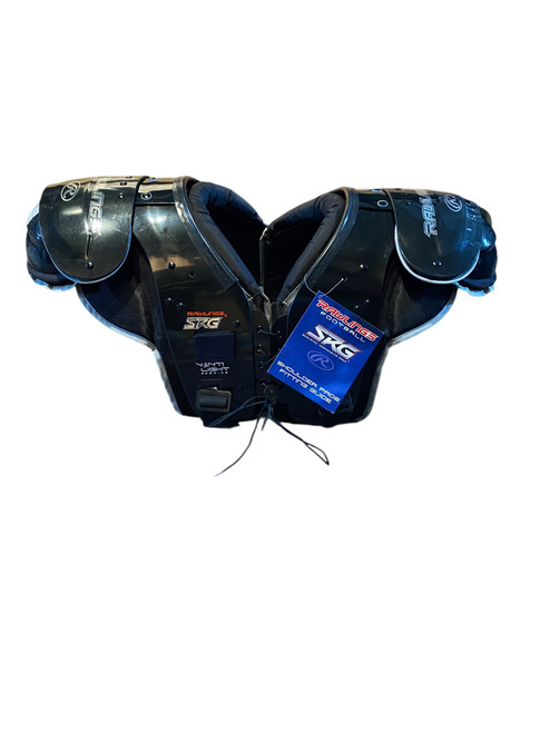 Vist Large View of Product Image Which is Used Rawlings SRG COMBAT FB Shoulder Pads Black SM