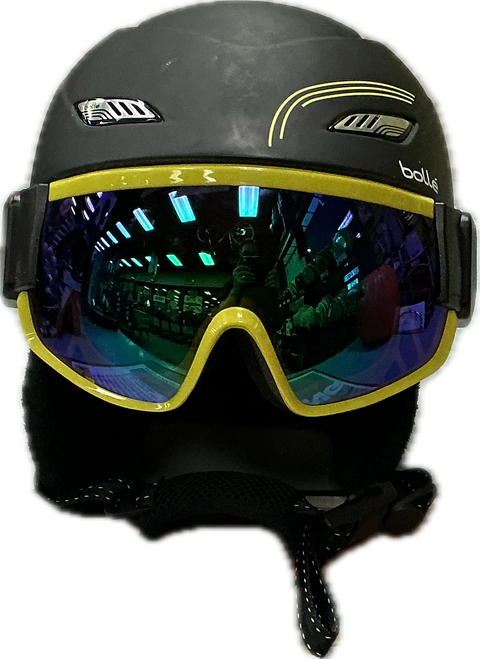 Vist Large View of Product Image Which is Used Bolle OSMOZ Snowsport Helmet Adult Black And Optic Yellow SM