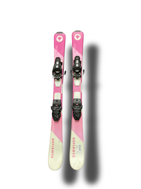 Vist Large View of Product Image Which is Used Defiance FLASH Girls DH Ski/Binding Pink 100 cm