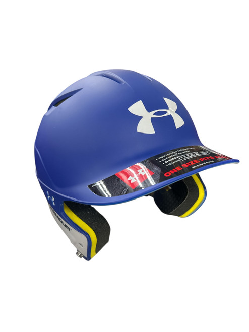 Vist Large View of Product Image Which is Used Under Armour BASEBALL HELMET Batting Helmet No Mask Royal Blue One Size