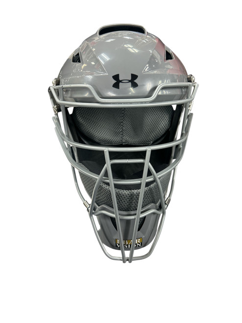 Vist Large View of Product Image Which is Used Under Armour CATCHERS HELMET Catchers Helmet w/Mask Grey One Size