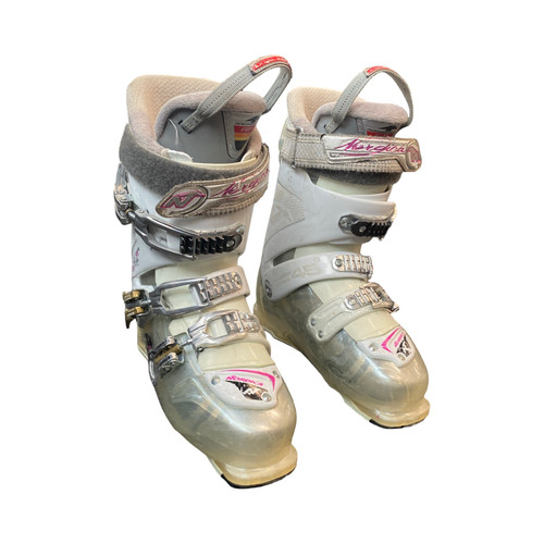 Vist Large View of Product Image Which is Used Nordica TRANSFIRE R1 Womens DH Ski Boot White 265 MP - M08.5 - W09.5