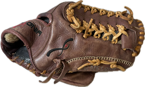 Vist Large View of Product Image Which is Used IN USA BB/SB Glove RH Throw Brown 12 3/4"