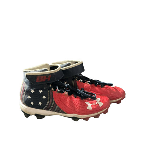 Vist Large View of Product Image Which is Used Under Armour BRYCE HARPER BB/SB Cleats Red Junior 05.5
