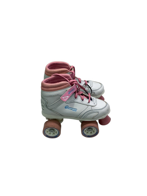 Vist Large View of Product Image Which is Used Chicago 4 WHEEL ROLLER SKATES PINK/BLUE/WHT Junior Roller Quad Skates White Junior 02