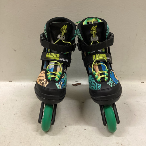 Vist Large View of Product Image Which is Used RAIDER K2SKATES SPLASH Junior Rec Fitness Skates Green Adjustable