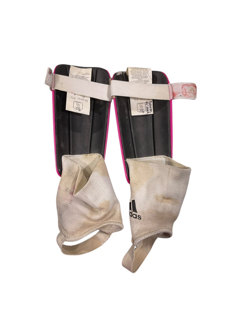 Vist Large View of Product Image Which is Used Adidas Soccer Shin Guards Adult Pink LG
