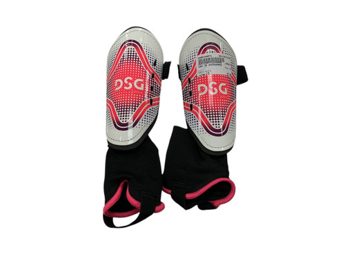 Vist Large View of Product Image Which is Used DSG Soccer Shin Guards Junior White LG