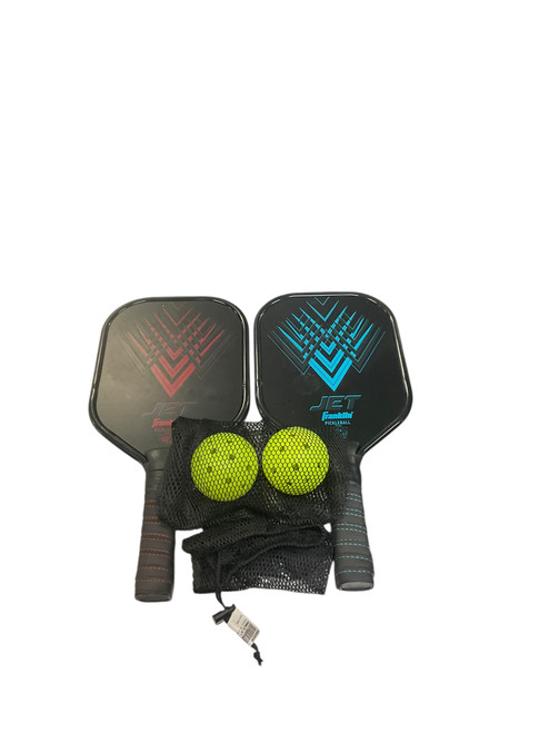 Vist Large View of Product Image Which is Used Franklin JET PICKLEBALL PADDLE SET Pickleball Racquet Black