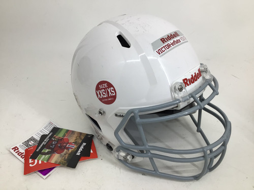 Vist Large View of Product Image Which is Used Riddell 2024 VICTOR I YOUTH XXS/XS FB HELMET FB Helmet White XS/S