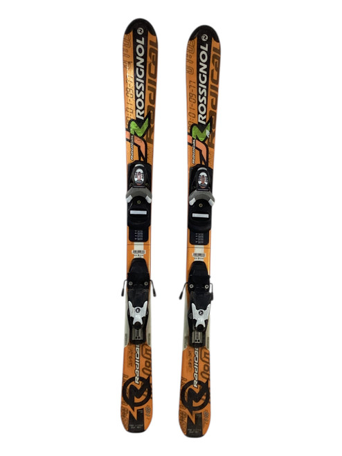 Vist Large View of Product Image Which is Used Rossignol RADICAL Boys DH Ski/Binding Orange 110 cm