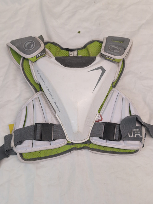 Vist Large View of Product Image Which is Used Maverik MAX Lacrosse Shoulder Pad Liner White SM