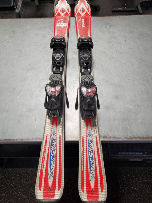 Vist Large View of Product Image Which is Used Volkl TIGERSHARK Boys DH Ski/Binding Black 120 cm