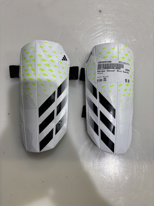 Vist Large View of Product Image Which is Used Adidas Soccer Shin Guards Youth White XS