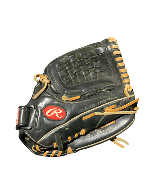 Vist Large View of Product Image Which is Used Rawlings GLOVE BB/SB Glove RH Throw Black 12"
