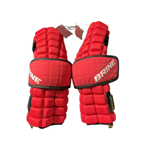Vist Large View of Product Image Which is Used Brine CLUTCH Lacrosse Arm Pads/Guards Red MD