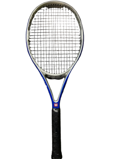 Vist Large View of Product Image Which is Used Wilson WILSON TRANCE Adult Tennis Racquet Navy Blue 4 1/2"
