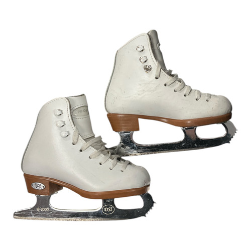Vist Large View of Product Image Which is Used Riedell WHITE SKATE Girls Figure Skate White Youth 09.0