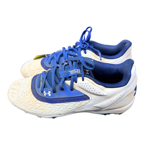 Vist Large View of Product Image Which is Used Under Armour BSBL BB/SB Cleats Clear And Royal Blue Senior 11