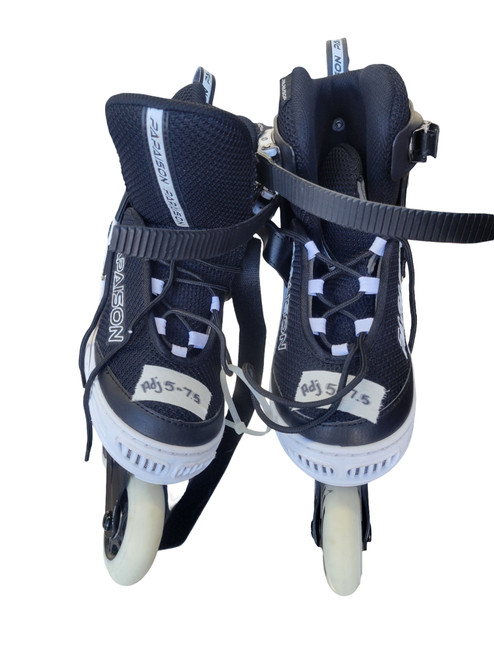 Vist Large View of Product Image Which is Used PAPASION ADJ 5-7.5 SKATES Senior Rec Fitness Skates Black Adjustable