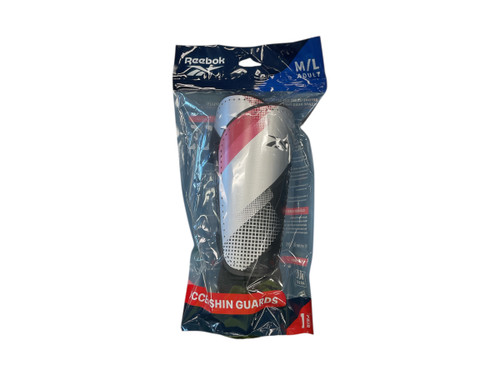Vist Large View of Product Image Which is Used Reebok Soccer Shin Guards Adult Grey MD