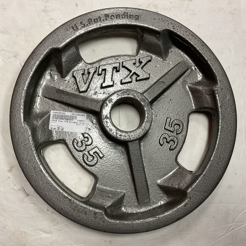 Vist Large View of Product Image Which is Used Troy VTX Olympic Plate Silver 35 lb