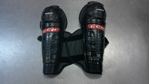 Vist Large View of Product Image Which is Used CCM RBZ Junior Shin Guards Black 12"