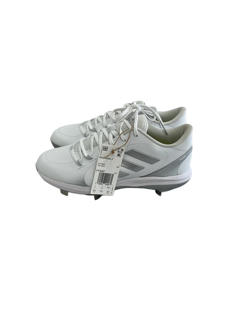 Vist Large View of Product Image Which is New Adidas Pure Hustle Womens 8.5 Metal Softball Cleats White