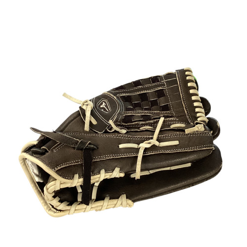 Vist Large View of Product Image Which is Used Mizuno SHADOW BB/SB Glove RH Throw Black 14"