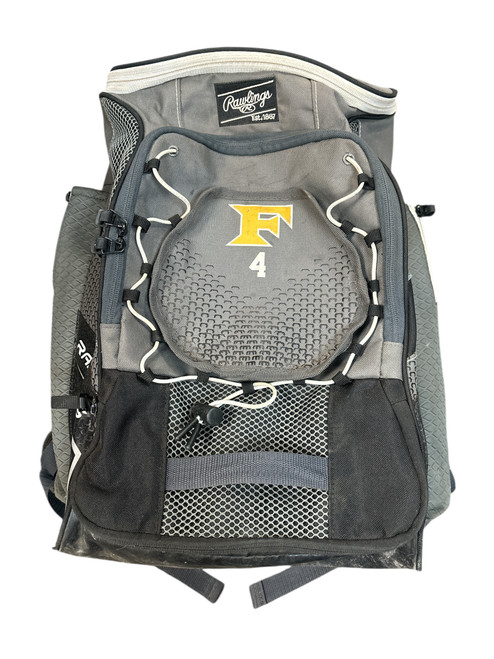 Vist Large View of Product Image Which is Used Rawlings BACKPACK F 4 GREY/BLACK BB/SB Player Backpack Black