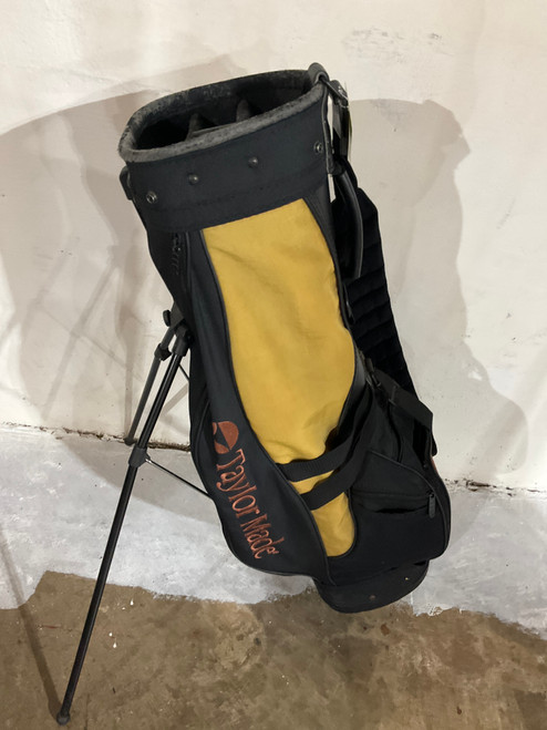 Vist Large View of Product Image Which is Used Taylormade 4 WAY STAND BAG Mens Stand Bag Black And Natural