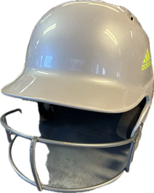 Vist Large View of Product Image Which is Used Adidas WHITE W/MASK Batting Helmet w/Mask White M/L