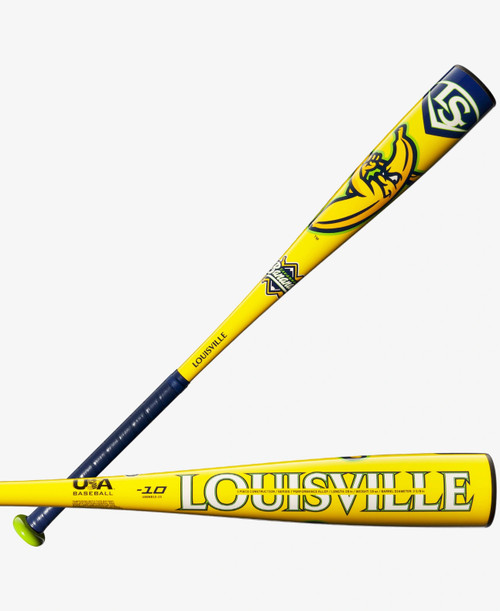 Vist Large View of Product Image Which is New Louisville Slugger Savannah Bananas USA 28/18 -10 Baseball Bat