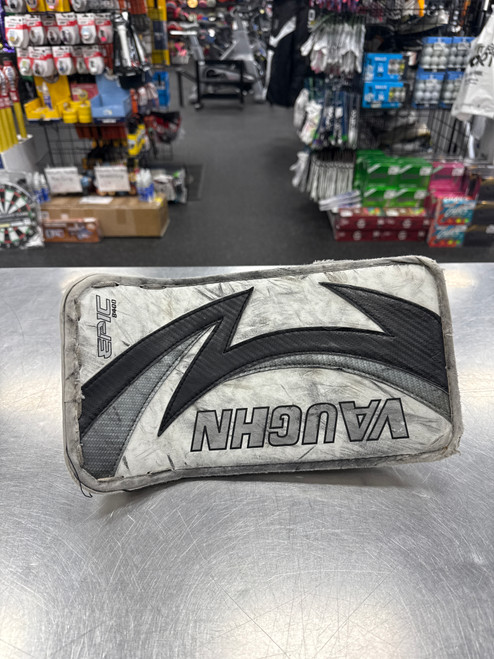Vist Large View of Product Image Which is Used Vaughn EPIC 8400 Junior Goalie Blocker White