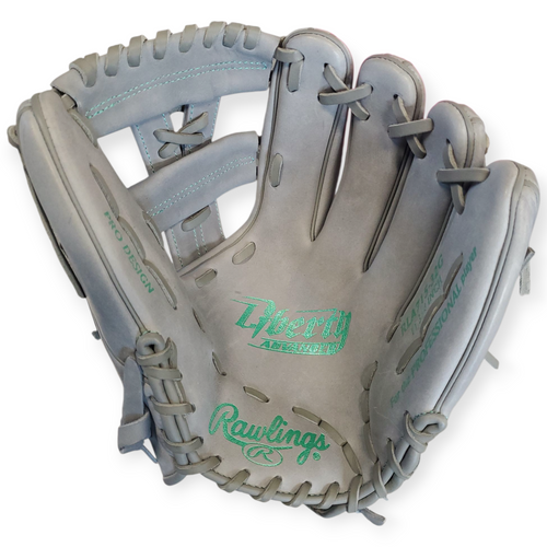 Vist Large View of Product Image Which is Used Rawlings LIBERTY ADVANCED BB/SB Glove RH Throw Grey 11 3/4"