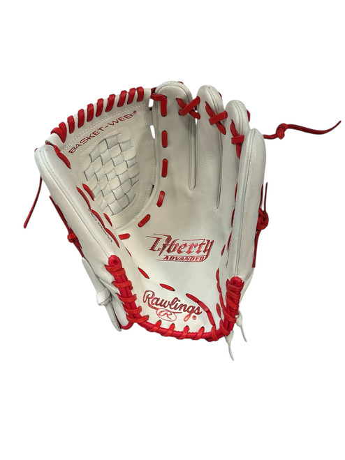 Vist Large View of Product Image Which is Used Rawlings LIBERTY ADVANCED BB/SB Glove RH Throw Pearl 12 1/2"