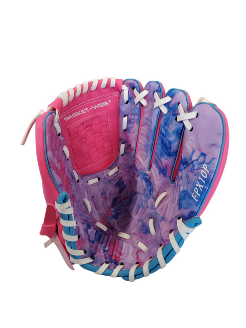 Vist Large View of Product Image Which is Used Rawlings FLEX PALM SERIES BB/SB Glove T-ball Pink 10"