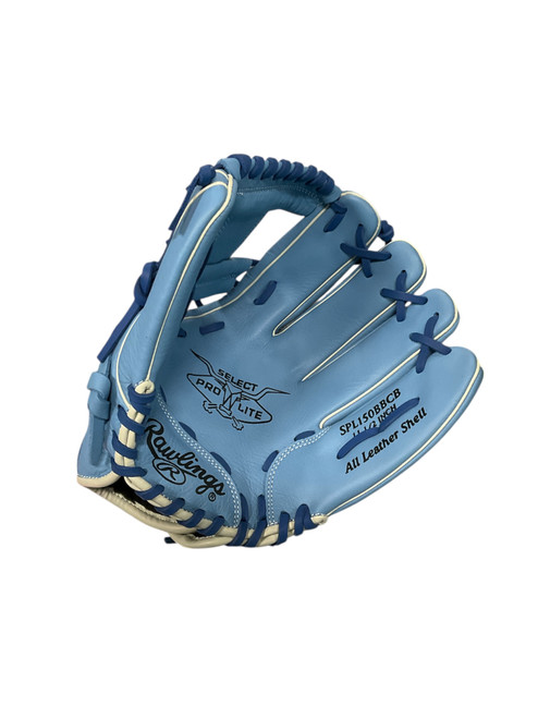 Vist Large View of Product Image Which is Used Rawlings SELECT PRO LITE BICHETTE BB/SB Glove RH Throw Carolina Blue 11 1/2"