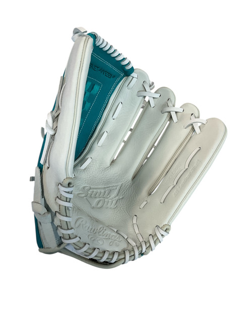 Vist Large View of Product Image Which is Used Rawlings SHUT OUT SERIES RH Throw Fastpitch Gloves None 13"