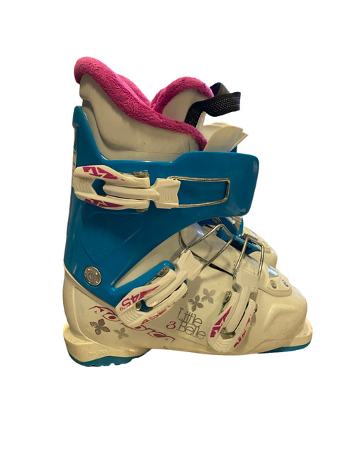 Vist Large View of Product Image Which is Used Nordica LITTLE BELLE Girls DH Ski Boot White 220 MP - J04 - W05