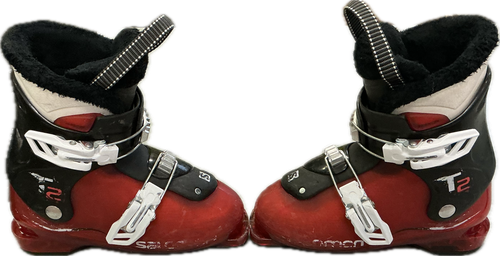 Vist Large View of Product Image Which is Used Salomon T2 Boys DH Ski Boot Red 200 MP - Y13.5
