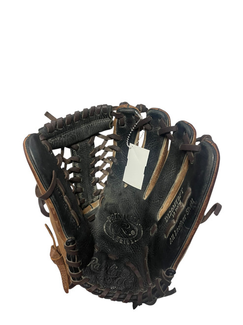 Vist Large View of Product Image Which is Used Rawlings PREMIUM SERIES BB/SB Glove RH Throw Brown 12"