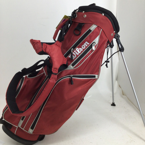 Vist Large View of Product Image Which is Used Wilson 6 WAY STAND BAG Mens Stand Bag Red