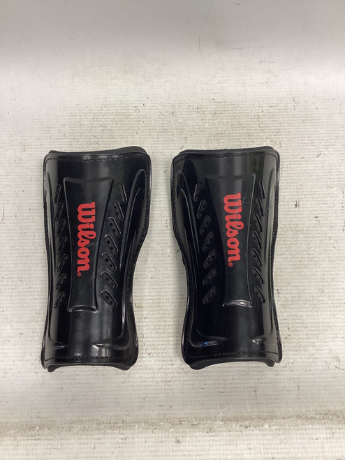 Vist Large View of Product Image Which is Used Wilson Soccer Shin Guards Youth Black Youth