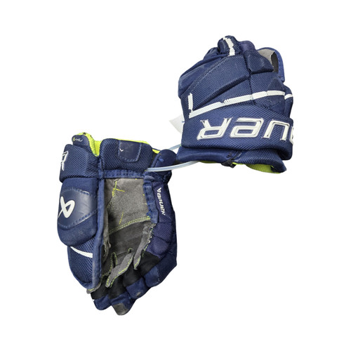 Vist Large View of Product Image Which is Used Bauer 3X PRO GLOVES Junior Gloves Navy Blue 10"