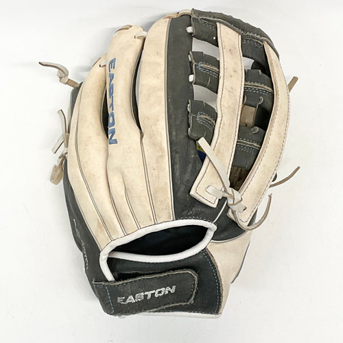 Vist Large View of Product Image Which is Used Easton GHOST FLEX RH Throw Fastpitch Gloves White 12"