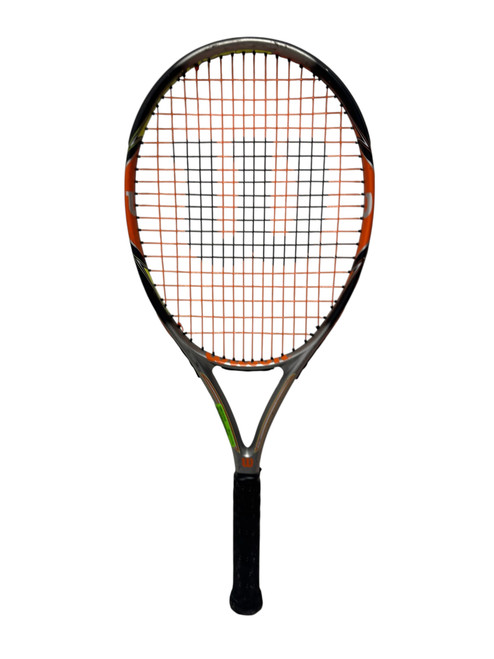 Vist Large View of Product Image Which is Used Wilson HYPERion POWER Adult Tennis Racquet Grey 4 3/8" 105sqin